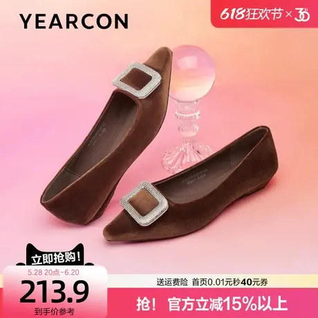意尔康法式高级感方扣水钻高跟鞋女2025春夏款晚晚仙女风气质单鞋图片