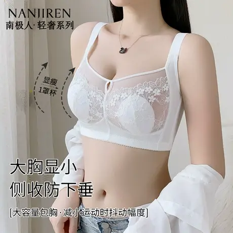 南极人女士内衣冰凉透气夏季薄款轻薄兔耳杯侧收副乳文胸大胸显小商品大图