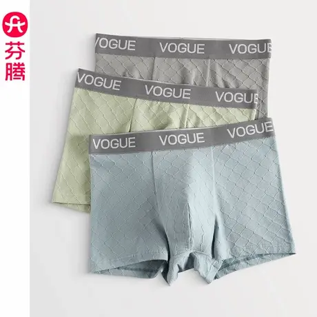 芬腾纯棉内裤男款透气7A抗菌裆平角裤青年舒适大码四角短裤头裤衩商品大图