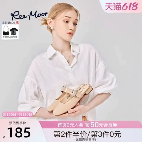 REEMOOR睿慕2025夏季新款包头半拖鞋凉鞋女百搭懒人鞋休闲穆勒鞋商品大图
