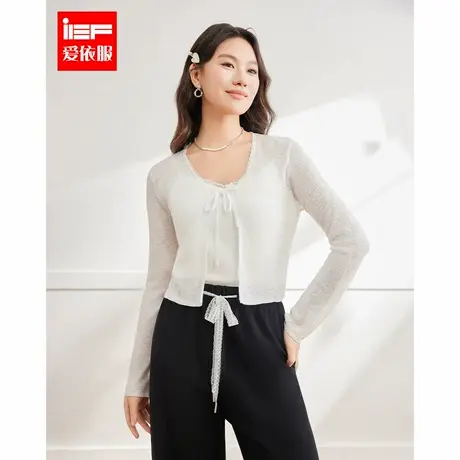 IEF/爱依服大码女装2025夏季新款微胖温柔风简约纯色通勤短款外披图片
