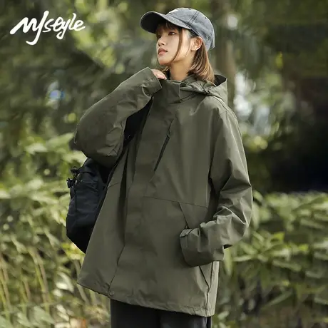 MJ STYLE户外三合一冲锋衣男女2025新款秋季防水防风夹克情侣外套图片