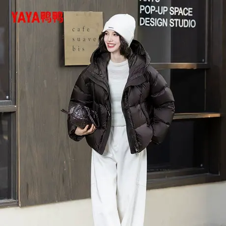 YAYA鸭鸭2025新冬季户外保暖休闲百搭女士短款加厚羽绒服短款外套商品大图