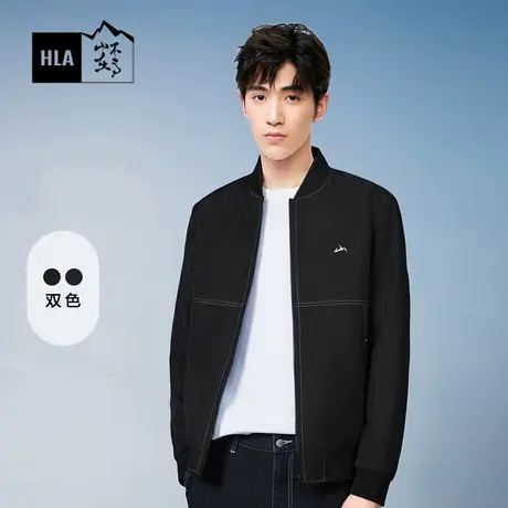 HLA/海澜之家山不在高系列夹克23春秋新明线修饰棒球领印花外套男图片