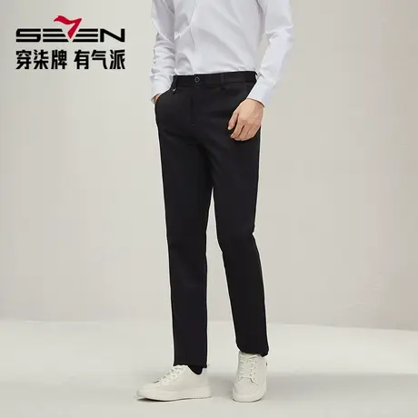 【含羊毛抗皱】柒牌男装弹力休闲裤2025秋冬新款男士商务直筒裤子商品大图