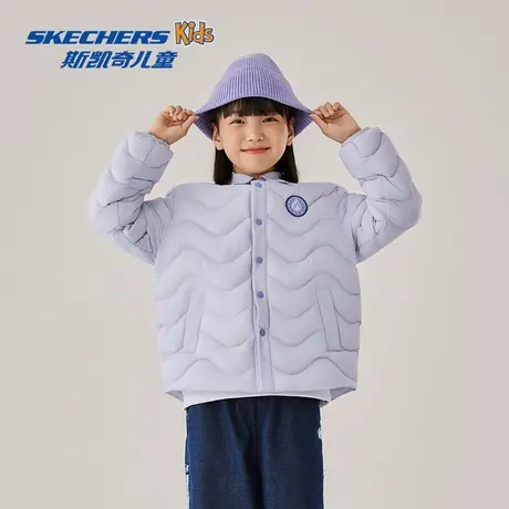 Skechers斯凯奇童装时尚秋冬保暖羽绒服儿童梭织短款休闲鸭绒外套商品大图