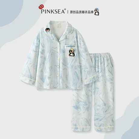 纯棉睡衣a类女款春秋长袖家居服柔软开衫可爱高级感宽松大码套装图片