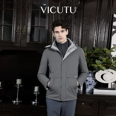 VICUTU威可多男士羽绒服冬季遮风暖和商务休闲鹅绒外套商品大图