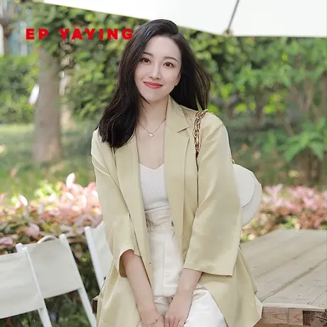 [真丝系列]EP雅莹女装 缎面七分袖西装外套 商场同款1117A商品大图