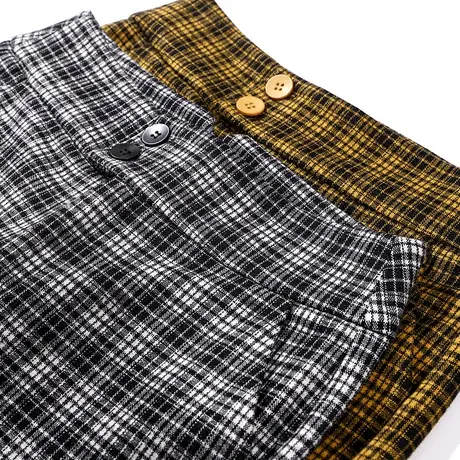 丽洁女裤格子裤女秋冬小脚毛呢裤新款显瘦直筒裤哈伦裤宽松萝卜裤商品大图