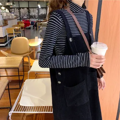 2023新款春秋洋气百搭内搭条纹高领长袖t恤上衣秋冬季打底衫女装图片