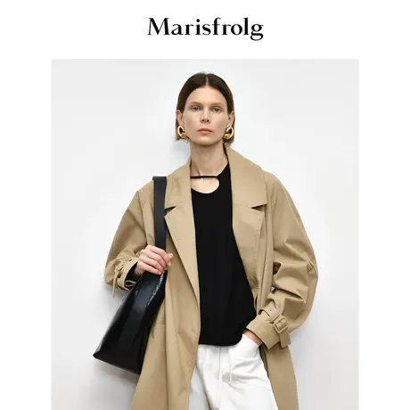 【商场同款】玛丝菲尔2023年秋季新款黑色绵羊毛设计感针织上衣商品大图