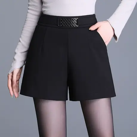 2023春秋新款高腰百搭短裤子女外穿时尚阔腿裤修身休闲裤显瘦裤子商品大图