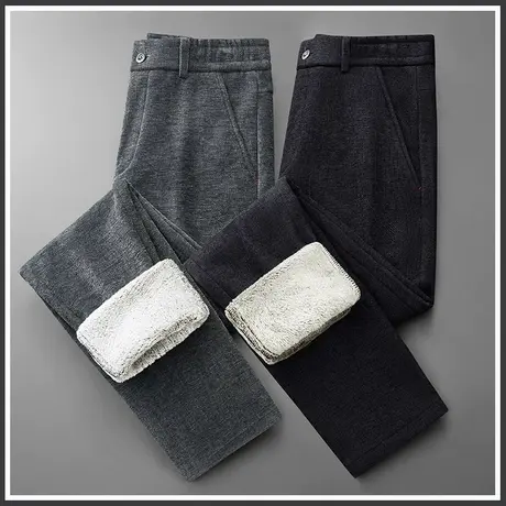 秋冬款保暖防风弹力休闲裤子冬季男士加绒加厚西裤2024年新款冬裤商品大图