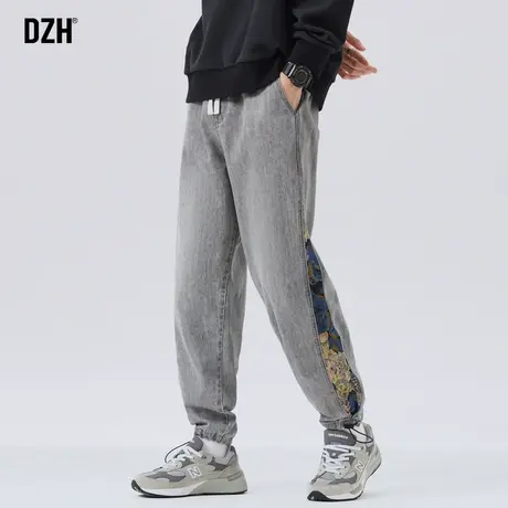 男生灰色牛仔裤男款秋冬新款美式宽松裤子2023新款束脚休闲裤百搭商品大图