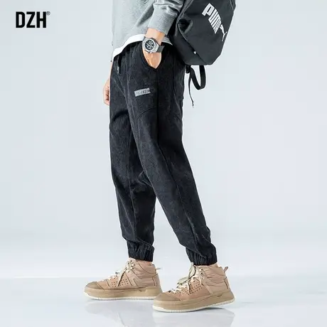 男士黑色束脚休闲裤秋秋季华夫格美式工装裤宽松运动裤潮牌男裤子商品大图