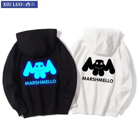 秀洛棉花糖DJ连帽卫衣Marshmello学生摇滚潮牌宽松外套情侣装商品大图