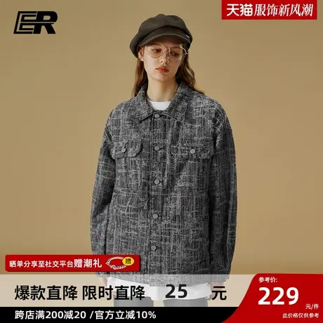 ER做旧牛仔夹克男2023秋季潮牌美式水洗情侣外套设计师款商品大图