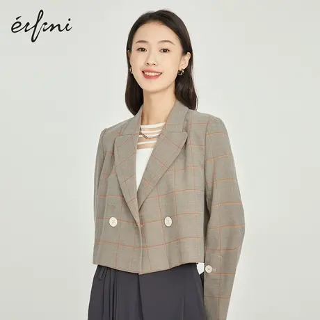 伊芙丽西装女春秋新品长袖时尚休闲小西服女士外套1C9112071商品大图