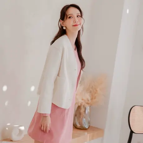 桔熊秋冬季韩版气质温柔保暖毛呢料短款小外套女胖妹妹大码EA3100商品大图