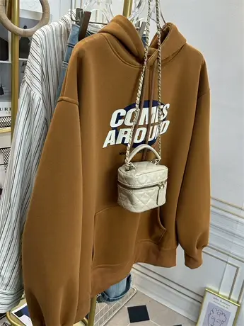 韩系字母连帽卫衣女宽松韩版慵懒风廓形带帽衫春装新款上衣春秋季商品大图