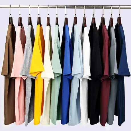 重磅纯棉夏季潮流纯色休闲百搭宽松内搭半袖短袖T恤男打底上衣服商品大图