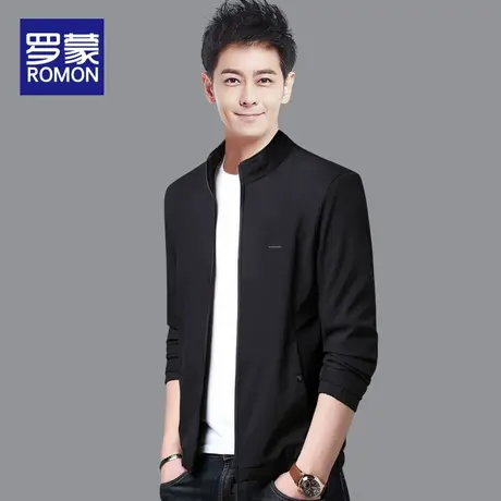 Romon/罗蒙秋季外套男士宽松立领衣服潮帅气上衣大码休闲男装夹克商品大图