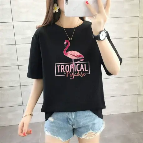 ins纯棉短袖t恤女2023年夏季新款大码宽松原宿百搭学生半袖上衣潮图片