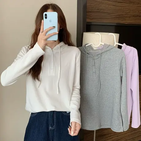 盐系卫衣女2022春秋薄款潮ins韩版宽松bf慵懒风港味chic初春上衣商品大图