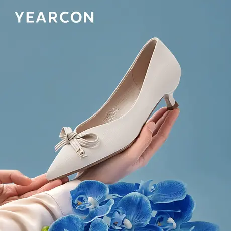 意尔康细跟高跟鞋女蝴蝶结2023年新款秋季女鞋气质百搭配裙子单鞋商品大图