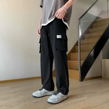 机能工装裤男士夏季薄款宽松直筒休闲长裤美式潮牌男生百搭阔腿裤商品大图