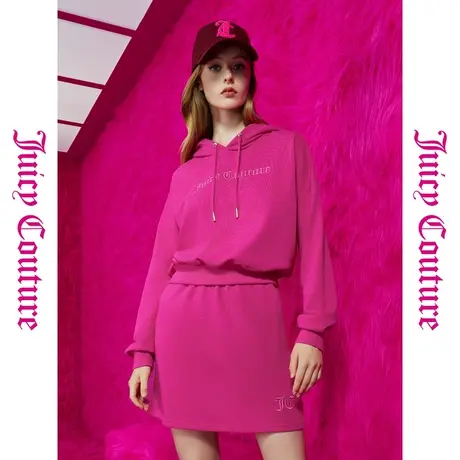 Juicy Couture橘滋23秋冬新款浆果玫瑰logo刺绣连帽品牌女式卫衣商品大图