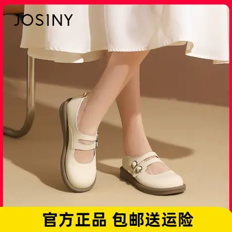 卓诗尼女鞋2023秋新款复古浅口百搭通勤单鞋法式低跟软底玛丽珍鞋商品大图