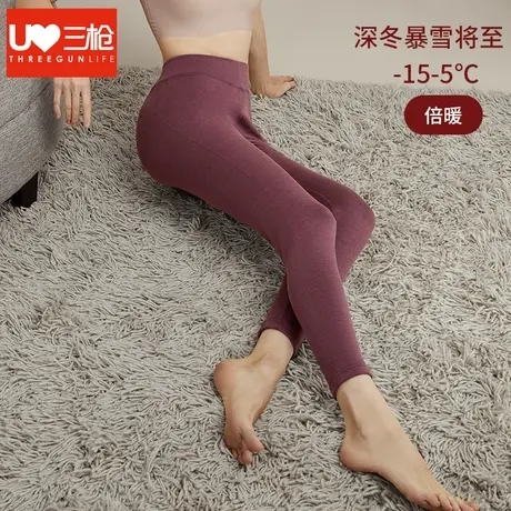 三枪保暖裤女德绒自发热冬季双层加厚蚕丝女士秋裤老寒腿打底线裤图片