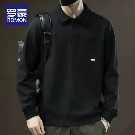 罗蒙POLO衫男2023新款潮牌卫衣秋季男士长袖t恤休闲打底男款春秋图片