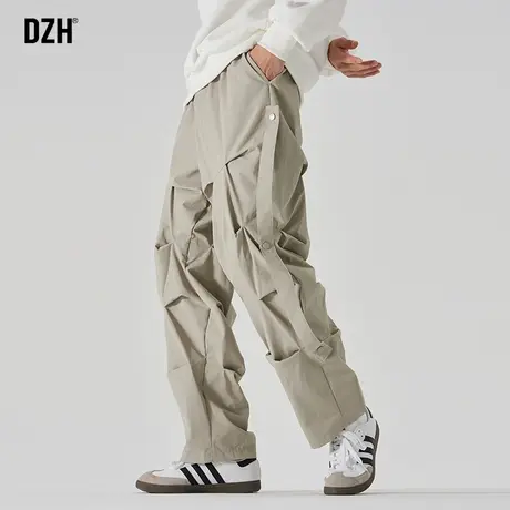 男士工装裤男款直筒休闲垂感裤子2023新款美式伞兵裤秋季男裤百搭商品大图
