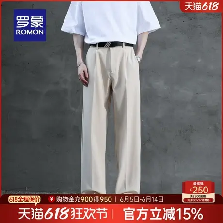 罗蒙男士商务百搭西裤2025夏季薄款直筒长裤宽松职业正装休闲裤图片