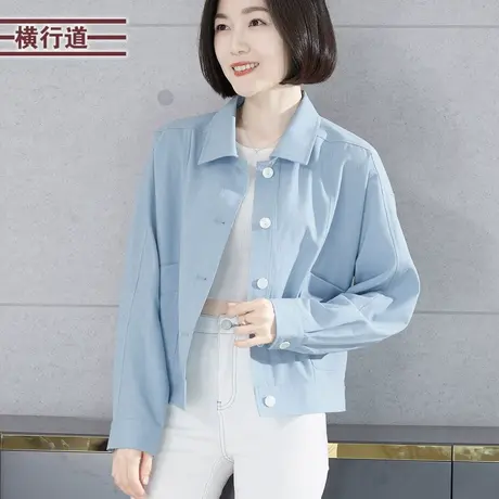 2023新款冬季胖MM上衣翻领长袖宽松薄款韩版显瘦大码冬装外套女装商品大图