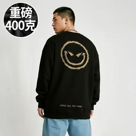 【300斤男装】300斤大码男装潮男港风服饰加肥加大码圆领卫衣秋季商品大图
