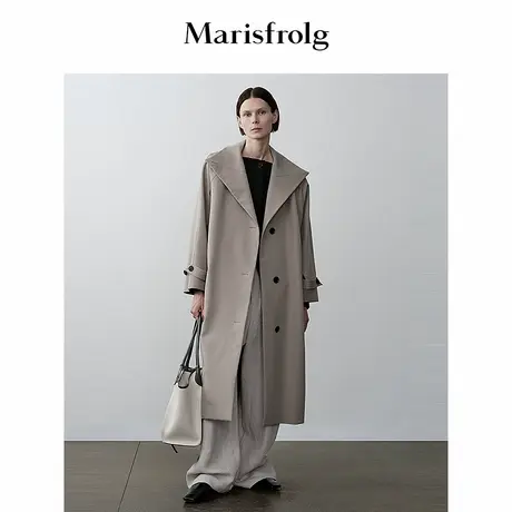 【筑感美学】Marisfrolg玛丝菲尔冬插肩袖廓形风衣式外套图片