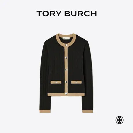TORY BURCH 汤丽柏琦 短款拼色纽扣开衫 176796商品大图