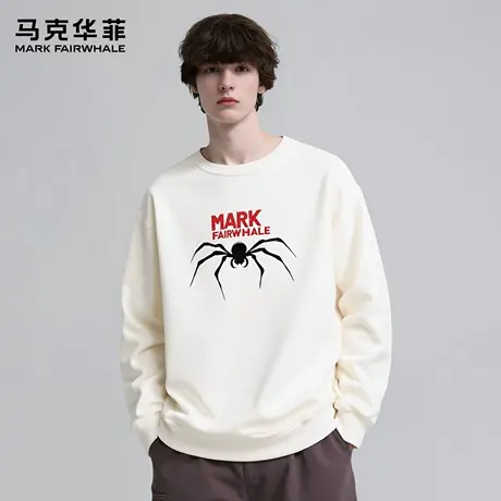马克华菲 deer 蜘蛛印花新款潮流卫衣男款秋季圆领松弛感外套女款商品大图
