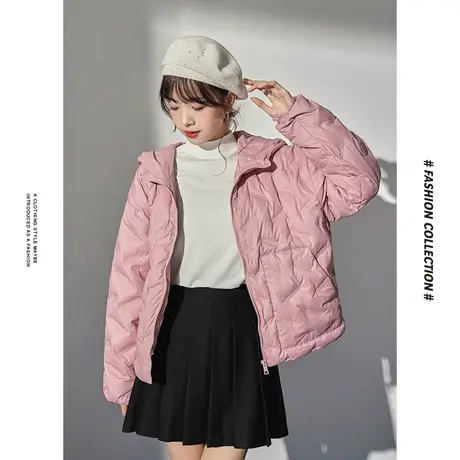 [商场同款]唐狮冬季羽绒服女轻薄款压胶短款羽绒服休闲保暖户外图片