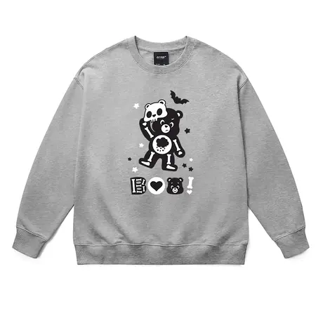 卫衣小熊衣服2023秋冬新款彩虹熊上衣爱心熊韩系潮牌大码毛圈长袖商品大图