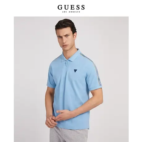 【38上新季】GUESS男士青时尚拉链运动修身POLO领短袖T恤商品大图