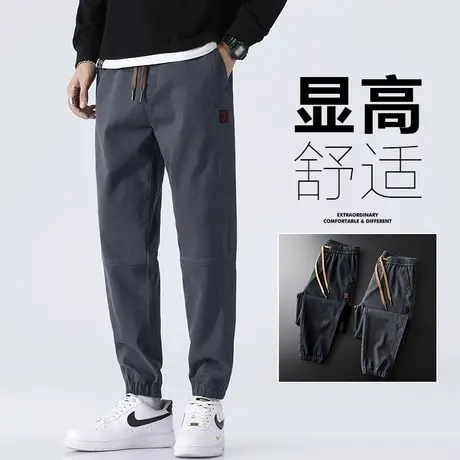 秋冬季港风日系潮牌工装休闲裤男士束脚宽松2024新款牛仔裤男裤子商品大图