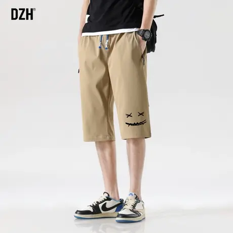 短裤男士夏季薄款笑脸印花速干冰丝裤子男生夏天沙滩裤2023年新款商品大图