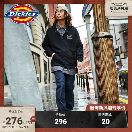 Dickies 秋季男女拉链连帽毛圈内里印花美式卫衣宽松图片