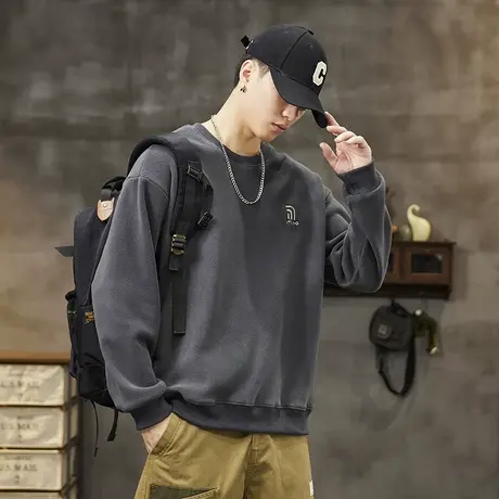 时尚潮流加绒男士卫衣摇粒绒卫衣大码重磅卫衣高档男士休闲卫衣图片