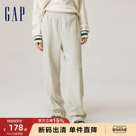 【断码优惠】欧阳娜娜同款Gap秋冬季新款女灯芯绒阔腿裤773310商品大图